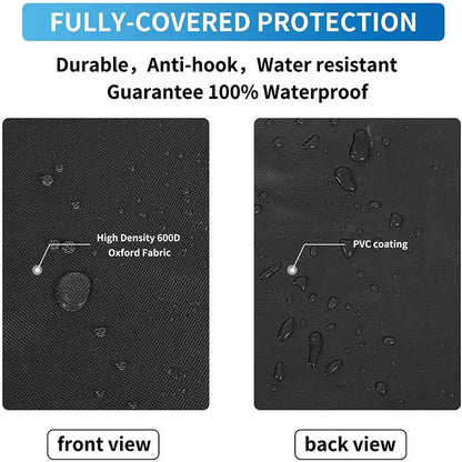 Round Black Outdoor Grill Cover Fire Pit Stove BBQ Covers Waterproof Heavy Duty Garden 210D Cloth Electric BBQ Protection Cover