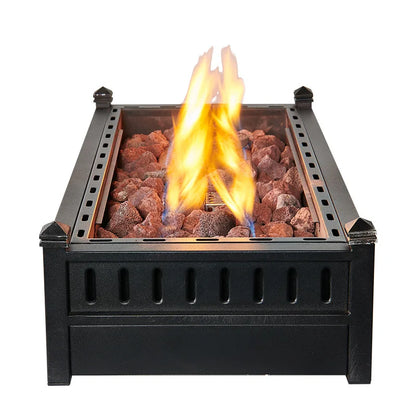 FireplaceGarden Square Portable Fire Pit Table Top Fireplace Outdoor Gas Fire Pit