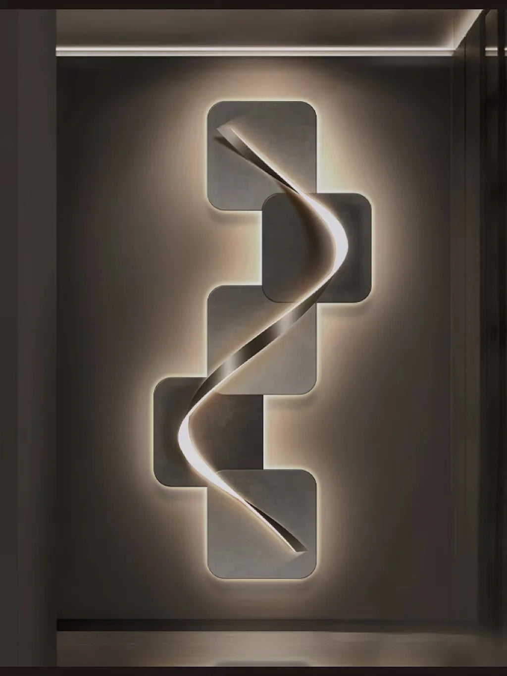 Light luxury entrance hall decoration painting, LED lights, Italian minimalist living room, high-end mural in the corridor