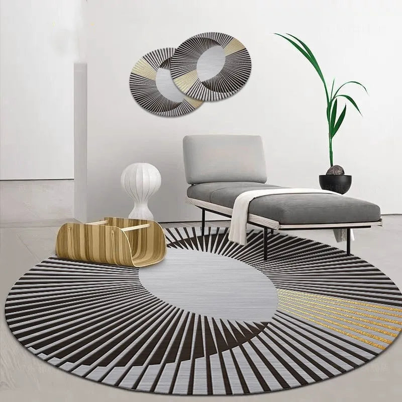 Modern Round Area Rug Minimalist Soft for Living Room Bedroom Study Room Decor Floor Mat Slip-resistant Wear-resistant Fashion