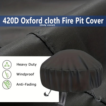 Heavy-duty Material Round Fire Pit Cover, Suitable for 28-48 Inch Fire Pits, Outdoor Patio Cover Round Cover