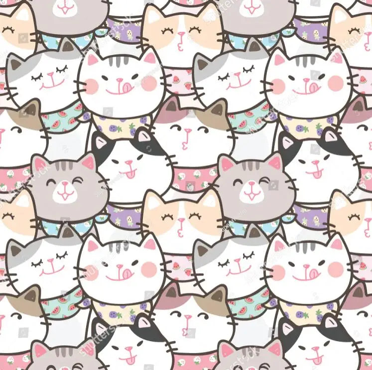Custom Theme Nordic Cat Wallpaper Mural for Children's Bedroom Background Blue Cat Wall paper Art Boys Girls animal Home Decor