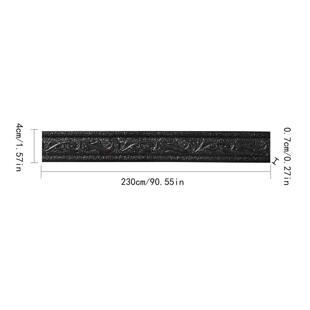 Self Adhesive Wall Border Strip Waterproof Wall Trim Line Wallpaper Skirting Border 3D Decor TV Background Wall Sticker for Home