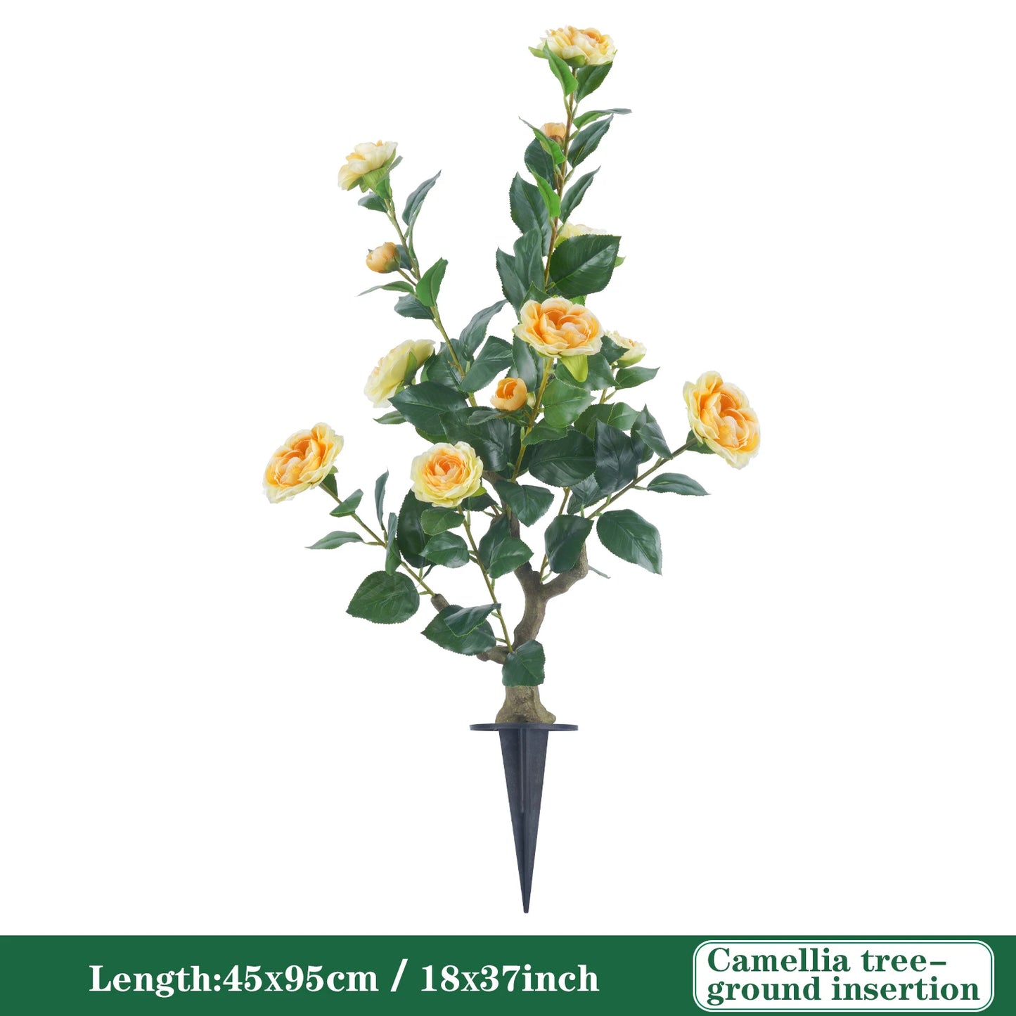 85cm Camellia Topiary Tree with Pot/Spike Realistic Fake Flower Plant Indoor Outdoor Faux Bonsai for Home Garden Office Decor
