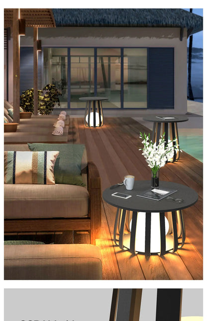 Solar waterproof courtyard outdoor table terrace floor-to-ceiling coffee table