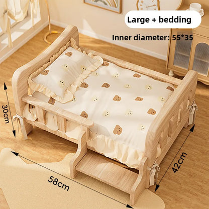 Pet bed, solid wood dog bed, all-season cat bed,pet sleeping sofa,cat bed and dog bed ，cat shelf ，cat condo，wooden cat furniture