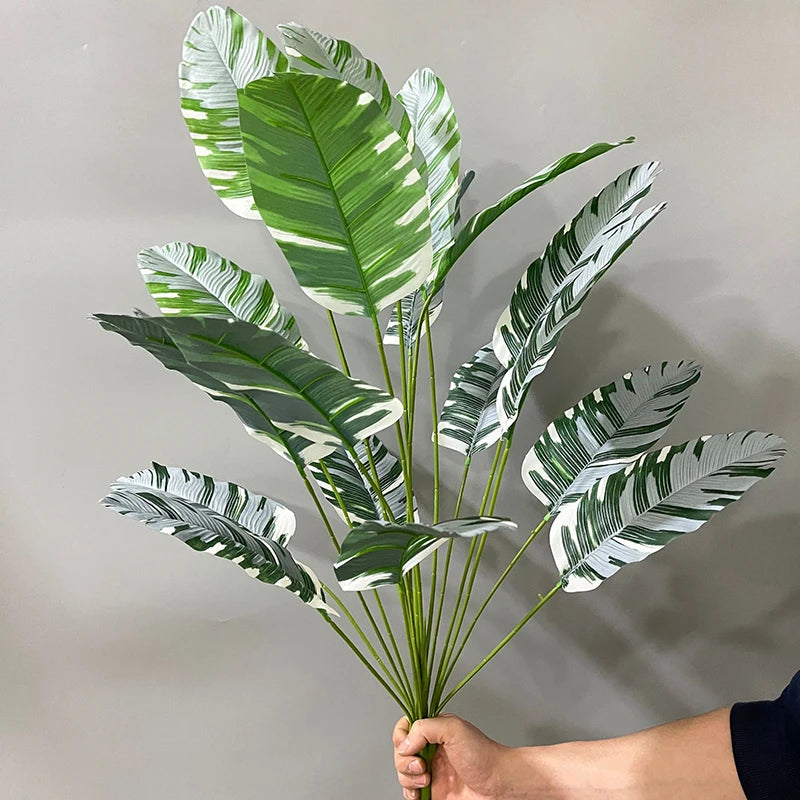 Artificial Bird of Paradise Plant 63'' Fake Palm Tree Feaux Plants in Pot Faux Banana Tree for Indoor Outdoor Home Office Decor