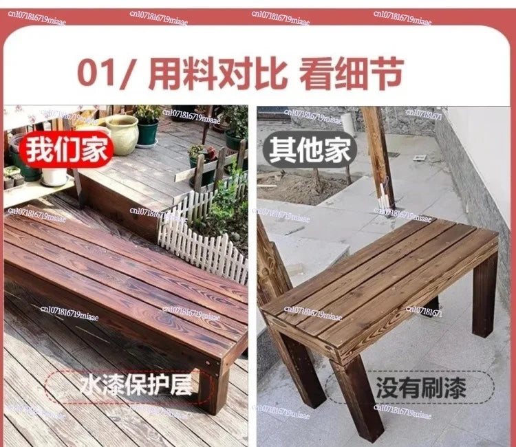 Make Outdoor Anti-corrosive Wood Floor Terrace Garden Courtyard Floor Carbonized Wood Board Waterproof Balcony Outdoor Steps