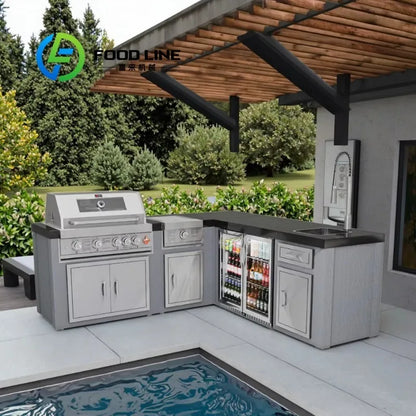Durable Cabinets Outdoor Kitchen Set Home Garden Barbecues Bbq Grills Machine For Party Bbq Grills Outdoor Customize