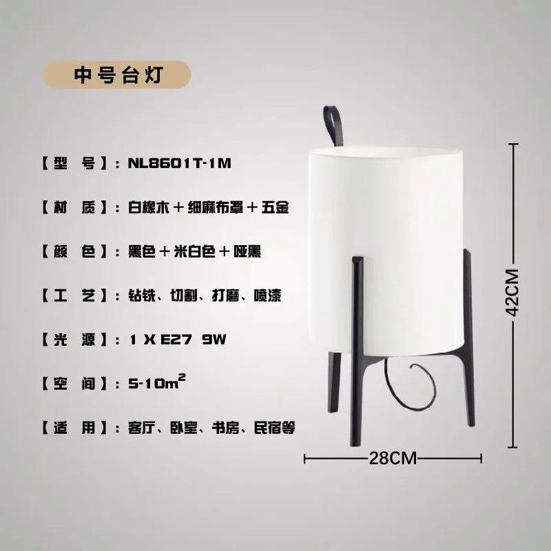 Modern Wooden Desk Lights Japanese Floor Lamps for bedroom Home Decoration Living Room Living Room Hotel Fabric Table Lamp