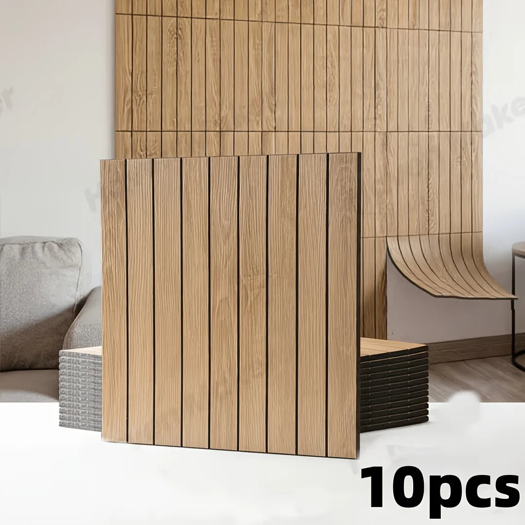 10pcs 40x40cm 3D Stripe Grid Panels，Removable Peel and Stick Wallpaper, Realistic Texture，for Furniture Makeover,Home & Office D