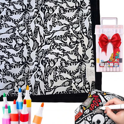 DIY Coloring Washable Fleece Throw Blanket, a Soft and Cozy Art Project Suitable for Both Kids and Adults