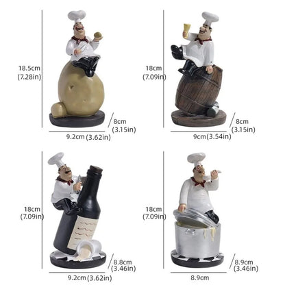 Handicraft Rustic Bakery Chef Resin Statue Model Simulated Farmhouse Cake Shop Decor Funny Display Kitchen Chef Figurine
