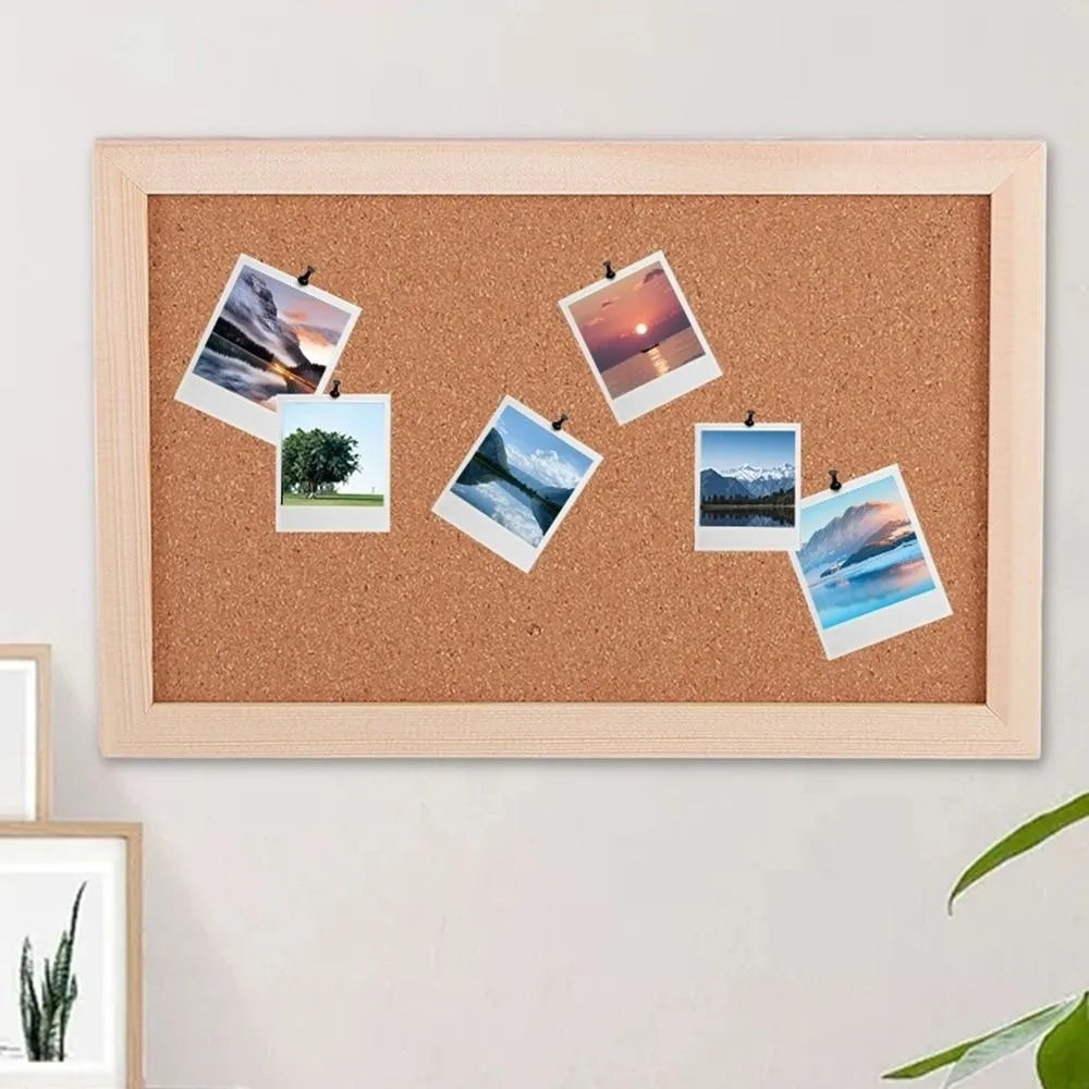 Pictures Wall Plate DIY Cork Display Panel Soft Decorative Cork Board Wood Hanging Photo Background