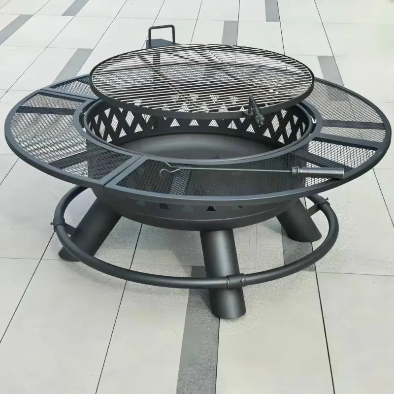 Outdoor BBQ BBQ Grill with Firewood Heating Sturdy Yard Grill Villa Campfire Surround Furnace Charcoal Brazier Fire Pit