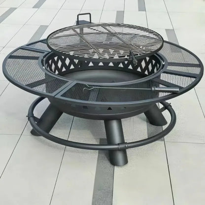 Outdoor BBQ BBQ Grill with Firewood Heating Sturdy Yard Grill Villa Campfire Surround Furnace Charcoal Brazier Fire Pit
