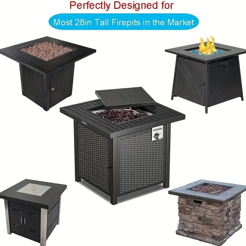 Square Fire Pit Cover, Breathable, Fits Most Fire Pit Tables, Suitable for Yard, Lawn, Garden,Outdoor Fire Pit Cover