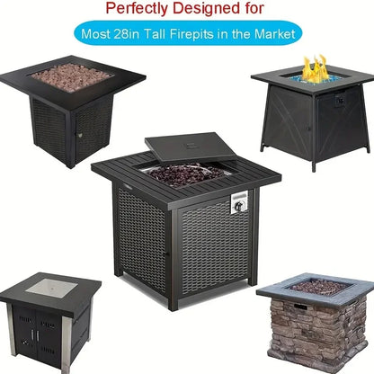 Square Fire Pit Cover, Breathable, Fits Most Fire Pit Tables, Suitable for Yard, Lawn, Garden,Outdoor Fire Pit Cover