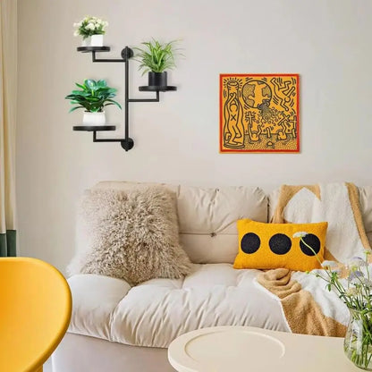Wallpaper Green Plant Potted Rotating window plant stand Waterproof Creative Metal plant frame Simple Wall plant support Home