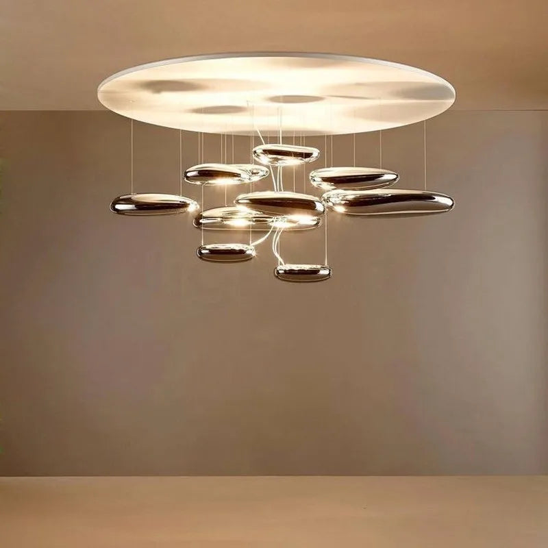 Italian Minimalist Design Living Room Hanging Water Drop Lamp Modern Creative Bedroom Decoration Exhibition Hall Chandelier