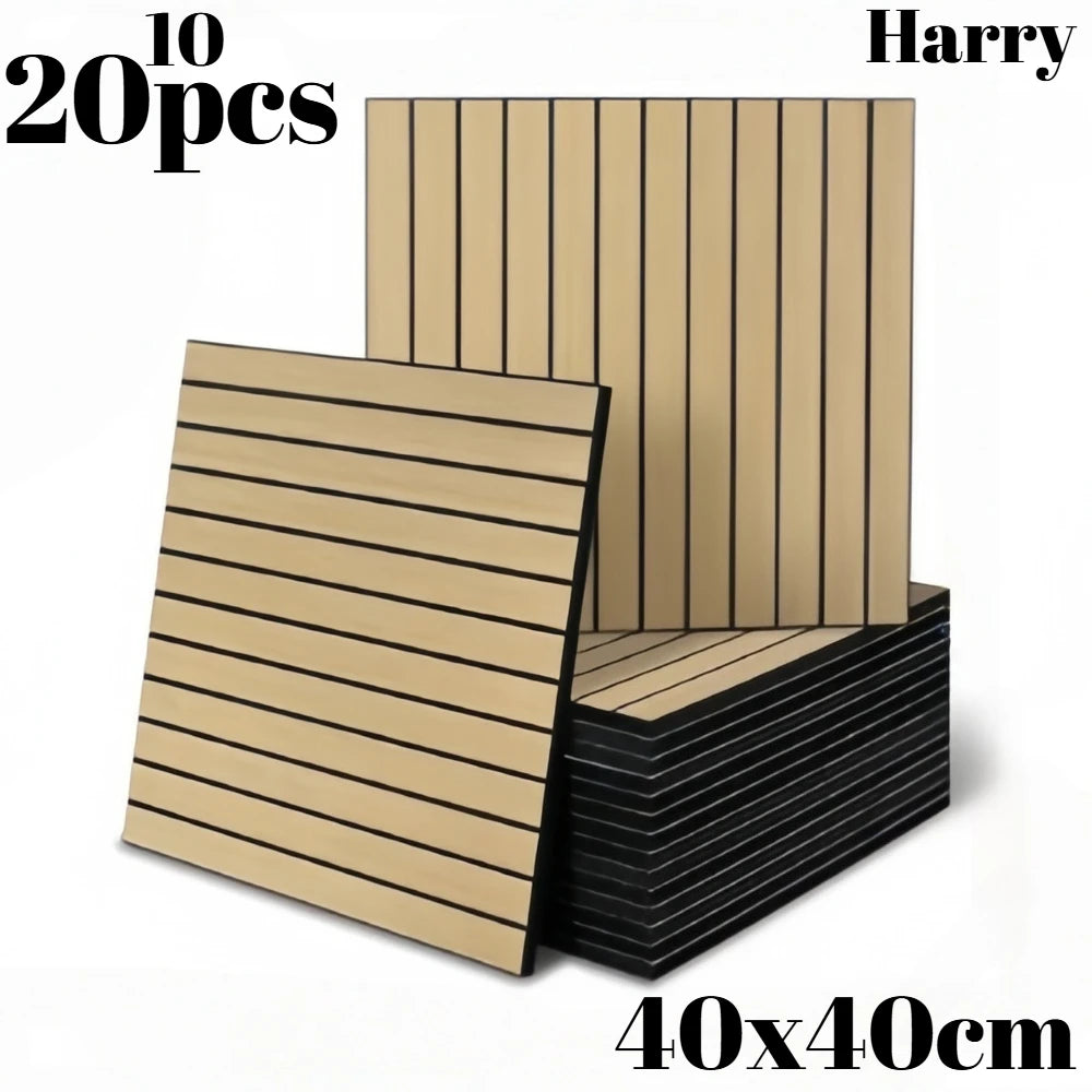 40x40cm Imitation Wood Grille Strip Wall Panel Living Room Bedroom Decoration Waterproof Self-adhesive Ugly Covering Wallpaper
