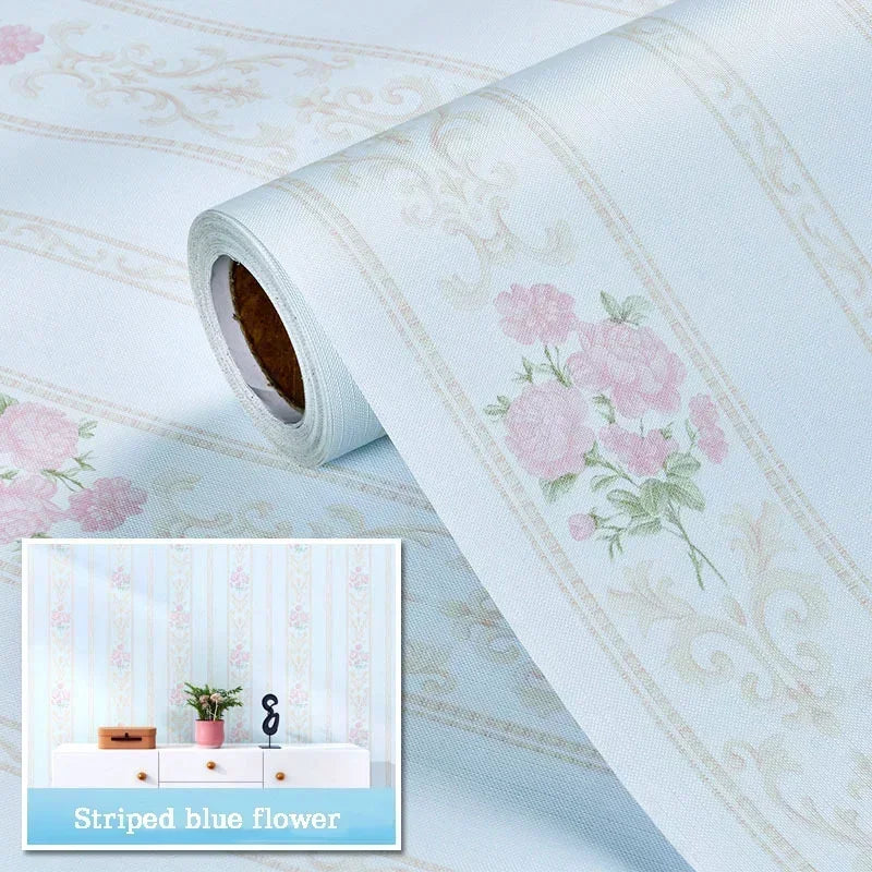 Self-adhesive Wallpaper Pastoral Flowers Waterproof and Moisture-proof Home Stickers for Living Room Bedroom Floral Decoration