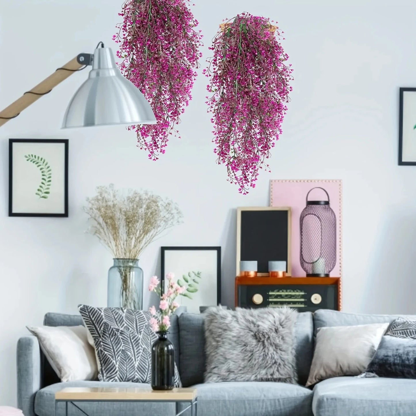 1pc Artificial Hanging Wisteria Flowers - UV Resistant Faux Plants for Home,  Parties - Versatile Indoor & Outdoor Decorations