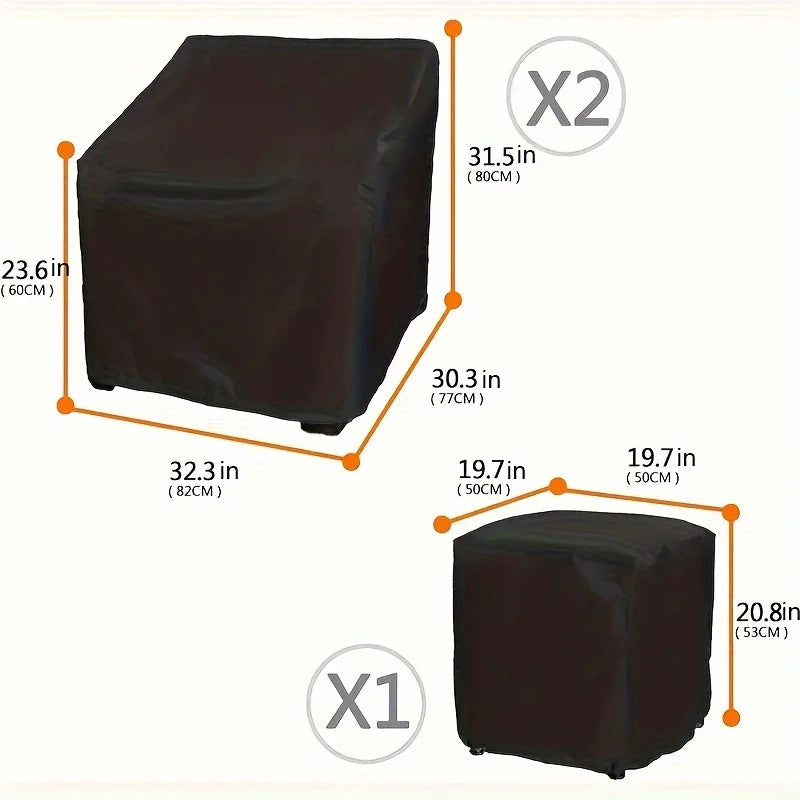 3-piece Set of Outdoor Balcony Garden Furniture Covers, Suitable for Use in All Seasons, Is An Outdoor Balcony Furniture Set