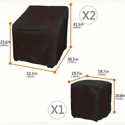 3-piece Set of Outdoor Balcony Garden Furniture Covers, Suitable for Use in All Seasons, Is An Outdoor Balcony Furniture Set