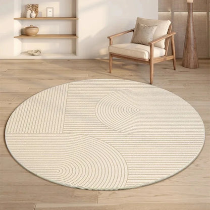 Modern Style Rugs for Bedroom Minimalist Living Room Decoration Round Anti-slip Carpet Soft Bedside Floor Mat Washable Study Rug