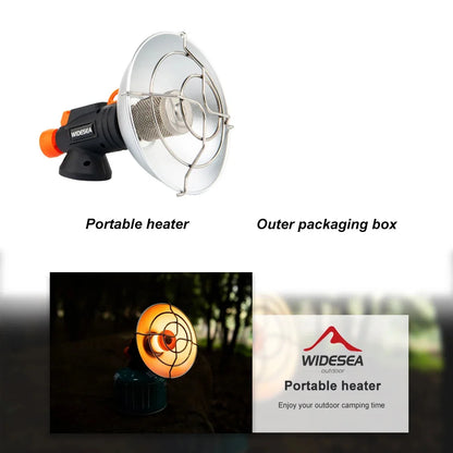 Widesea Camping Heater Portable Stainless Steel Fireplace for Winter Outdoor Stove Hiking Gas Burner Heating Survival Equipment