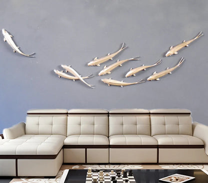Living Room Background Wall Creative Decoration Wall Hanging Dining Room Wall Decoration Hanging Fish