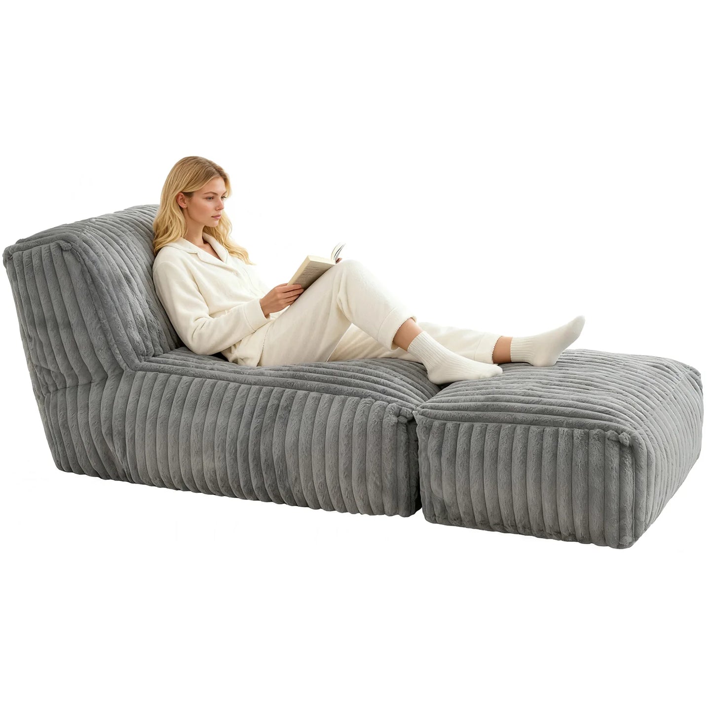 Convertible Sofa Bed | 3-Zone Ergonomic Support System | Modular Chaise Lounge for Apartment Living - Premium Breathable Corduroy, 63'L X 31'W X 26'H - Reading/Working/Gaming Friendly - Small Spaces Perfect