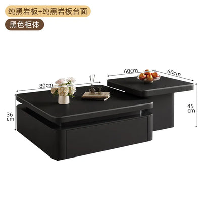 Decor Modern Table Floor Storage Luxury Center Coffee Table Apartment Black Mesas De Centro De Mesa Para Sala Home Furniture
