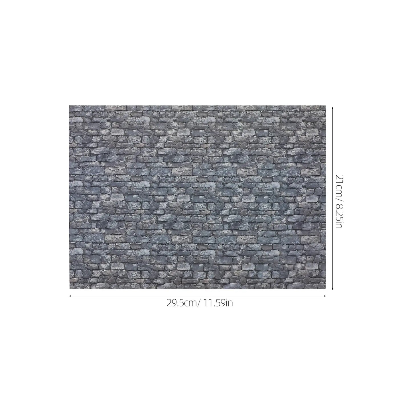 12 Sheets Dollhouse Wallpaper Self Adhesive Stone Pattern for Miniature Wall and Flooring Peel Stick Interior Decor