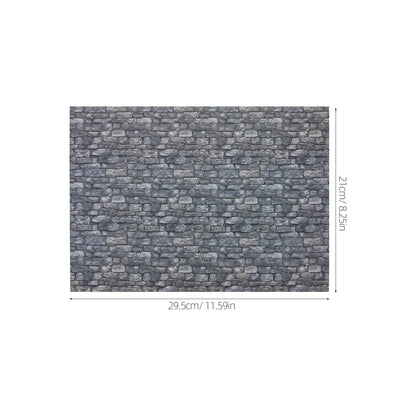 12 Sheets Dollhouse Wallpaper Self Adhesive Stone Pattern for Miniature Wall and Flooring Peel Stick Interior Decor