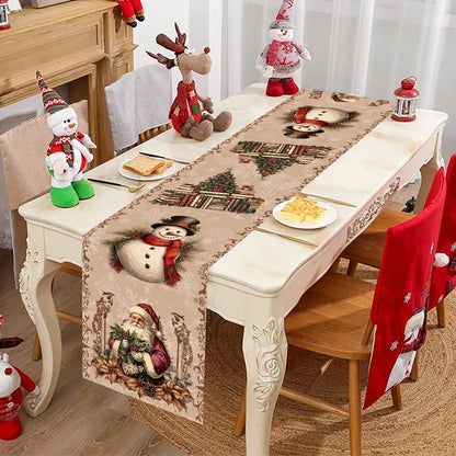 Santa Claus Christmas Table Runner Merry Christmas Decoration for Home 2025 Xmas Party Table Decor Navidad Noel New Year 2026