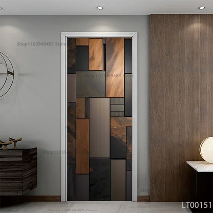 Wood Texture Series Waterproof Self-Adhesive Wallpaper Art Mural Stickers for Decor Door Cabinet Closet Ornamental Stickers