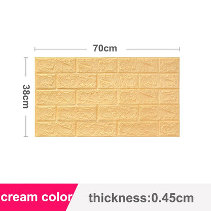 70x38cm Self adhesive Waterproof TV Background Brick Wallpapers 3D Wall Sticker Living Room Wallpaper Mural Bedroom Decorative