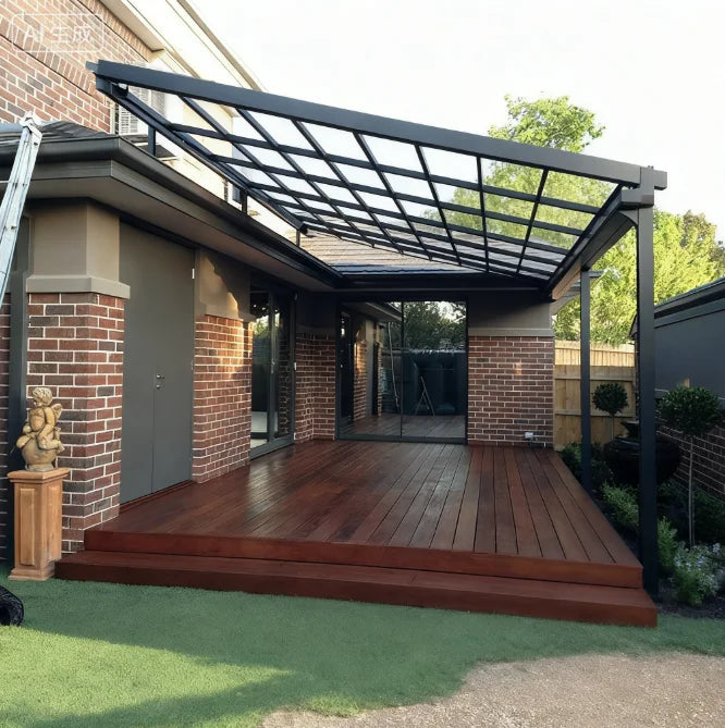 Outdoor Rain Shading Leisure Folding Canopy, Courtyard Balcony Electric Intelligent Shading Telescopic Canopy
