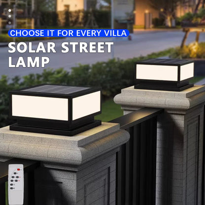 LED Solar Column Light Outdoor Ip65 Waterproof Solar Lamp Strip Remote Control Garden Courtyard Compound Wall Decor Lighting