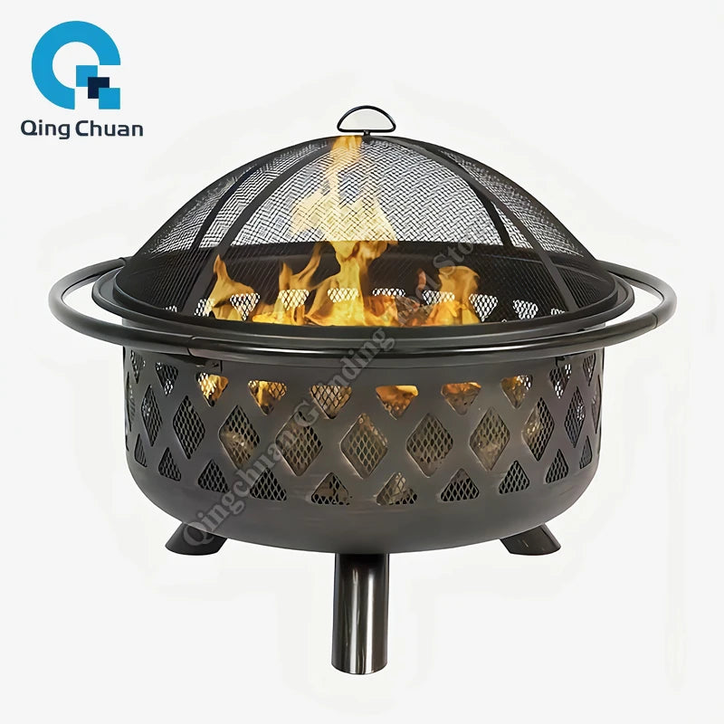 Fire Pit Outdoor Camping BBQ Grilling Winter Heating Stove Outdoor Charcoal Heating Brazier Fire Pit Wood Burner