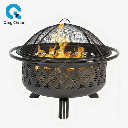 Fire Pit Outdoor Camping BBQ Grilling Winter Heating Stove Outdoor Charcoal Heating Brazier Fire Pit Wood Burner