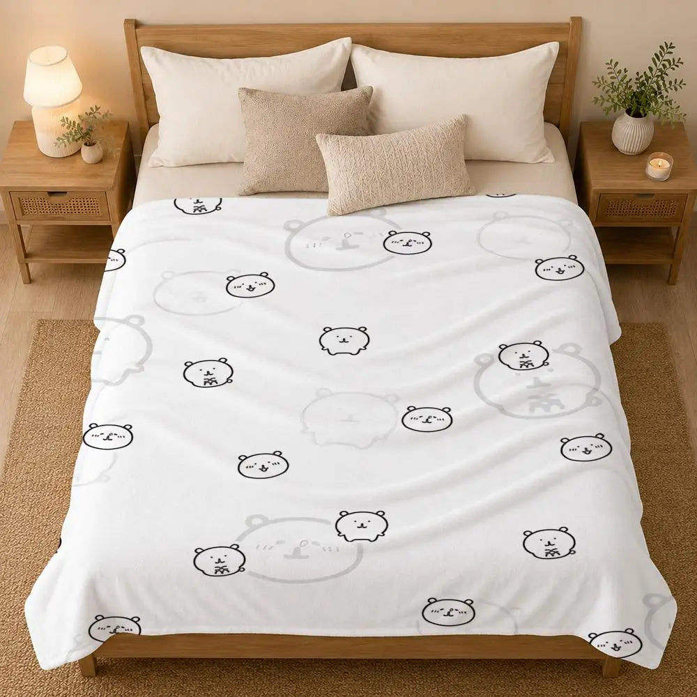 Joke Bear Cartoon Bear Art Throw 240g flannel blanket, suitable for sofas, beds, offices,  exquisite gift blankets