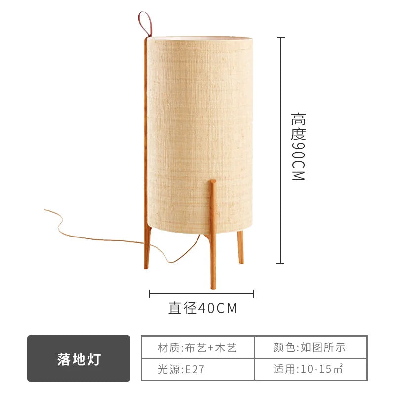 Modern Wooden Desk Lights Japanese Floor Lamps for bedroom Home Decoration Living Room Living Room Hotel Fabric Table Lamp