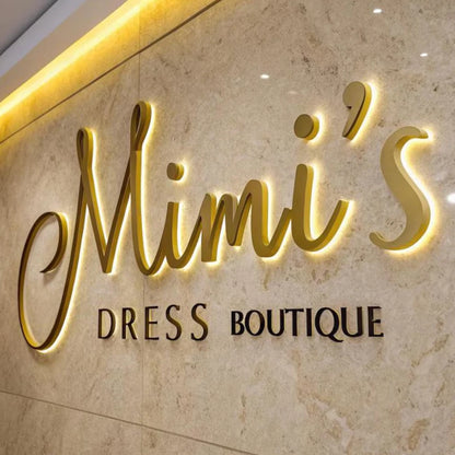Custom 3D Letter Business Large Illuminated Sign Metal Backlit Signage LED for Store Company Signage Metal Neon LED Sign Outdoor