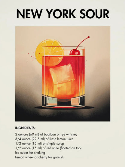 Classic Simple Bar Drinks Liquor Cocktail Bartending Recipe Poster Canvas Art Painting Prints Home Room Bar Wall Decoration