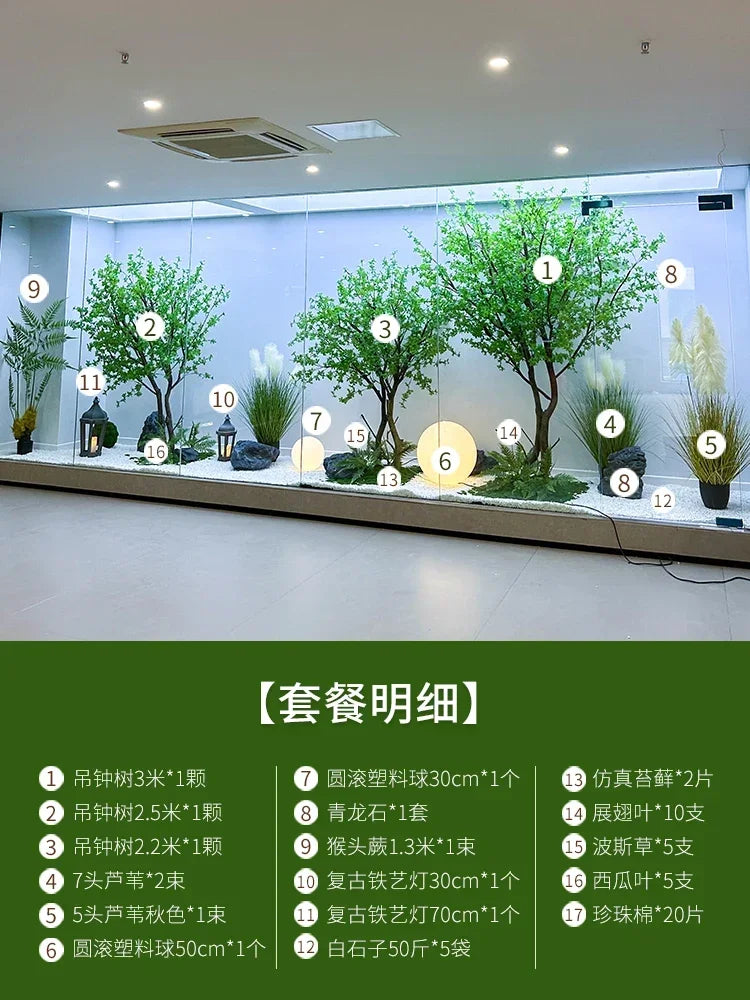 Artificial Bell Tree Show Window Decoration Drunk Wood Green Plant Landscape Indoor and Outdoor Ornaments