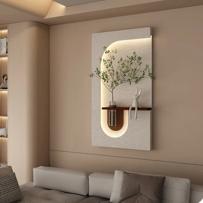 Entrance Decoration LED Wall Lamp Green Plant Corridor Hallway Modern Hanging Painting High-end Living Room Create Mural Light