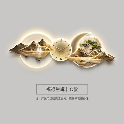Living Room Wall Clocks Art Mural Luxury Large Aesthetic Modern Wall Watch Creative Large Silent Reloj De Pared Home Decoration